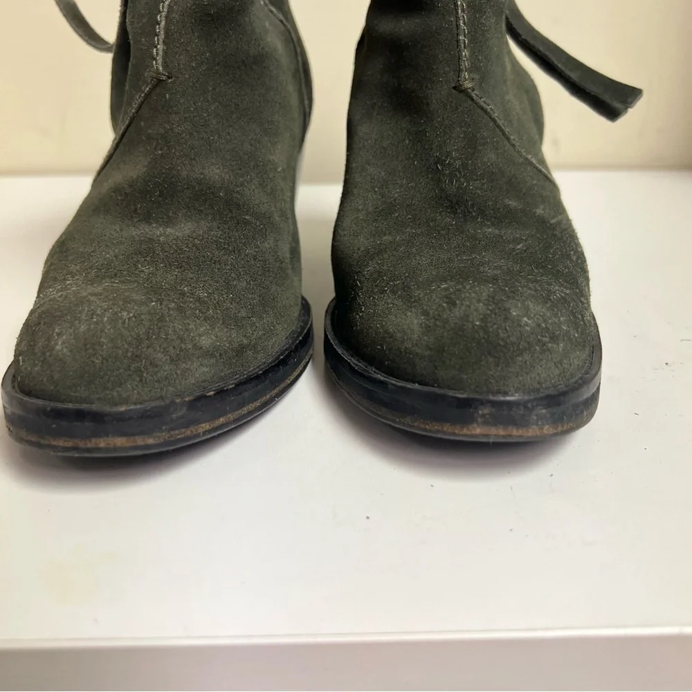 Acne Studios Pistol Suede Ecru Boot 37 Leather Women 7M Fringe Ankle Booties - Picture 7 of 9